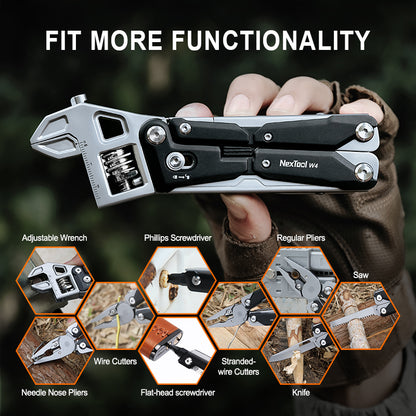 NexTool Adjustable Wrench W4 Multi-Tool Pliers 11 Functions with Pouch