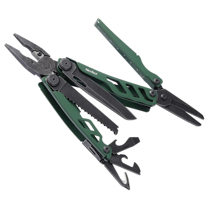 NexTool Flagship Pro Green / Black Stonewashed Multi-Tool 16 Functions with Nylon Pouch