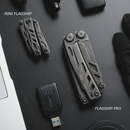 NexTool Flagship Pro Black Stonewashed Multi-Tool 16 Functions with Nylon Pouch