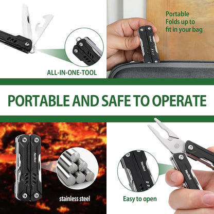 NexTool Mini Sailor S11 Black Compact Multi-Tool with 11 Functions (Updated Version)