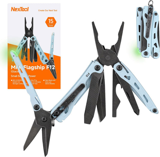 NexTool Mini Flagship F12 Blue Compact Multi-Tool with 15 Functions NE20410D