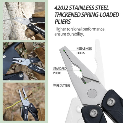 NexTool Mini Sailor S11 Black Compact Multi-Tool with 11 Functions (Updated Version)