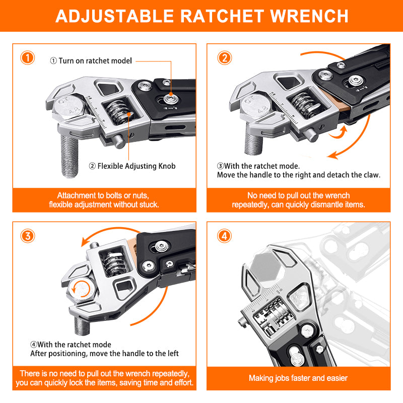 NexTool Adjustable Wrench W4 Multi-Tool Pliers 11 Functions with Pouch