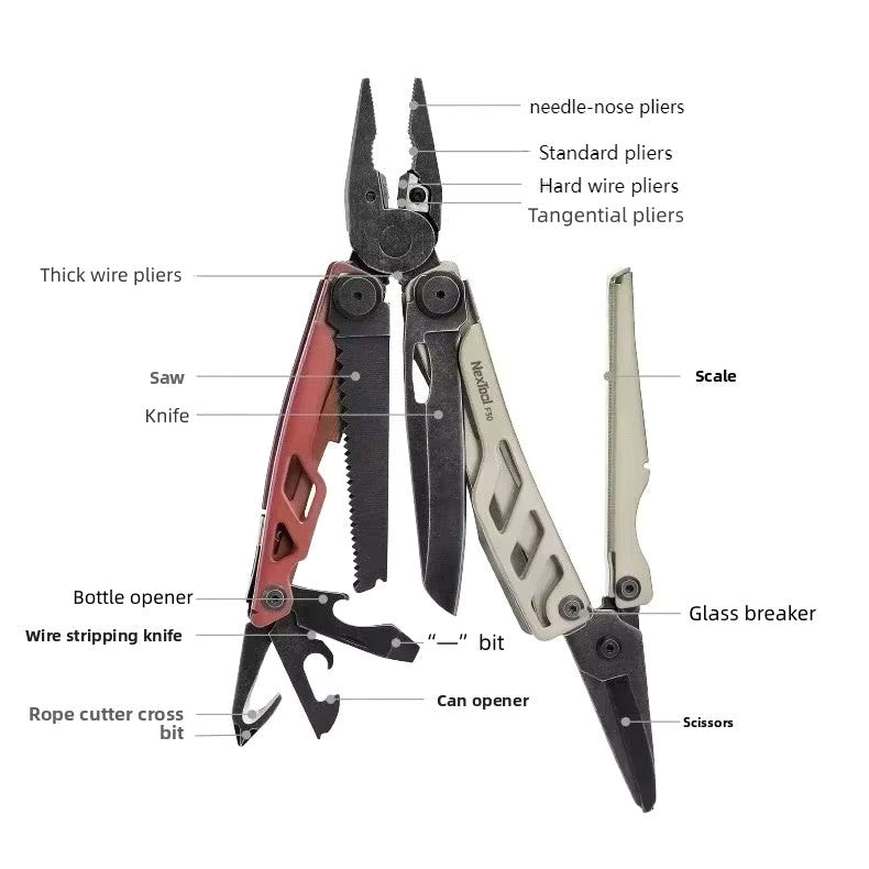 NexTool Flagship Pro F30 Hazelnut / Coral Stonewashed Multi-Tool 16 Functions with Nylon Pouch