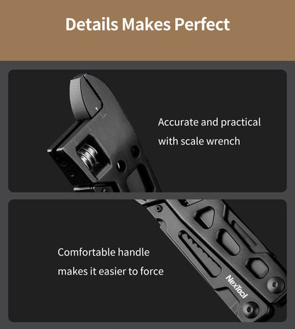 NexTool Vanguard Wrench Multi-Tool Pliers 9 Functions with Pouch