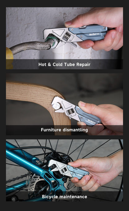 NexTool Light Wrench W2 Blue Multi-Tool Pliers 8 Functions with Pouch and Bit Kit