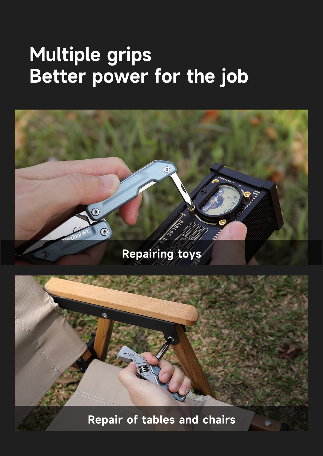 NexTool Light Wrench W2 Blue Multi-Tool Pliers 8 Functions with Pouch and Bit Kit