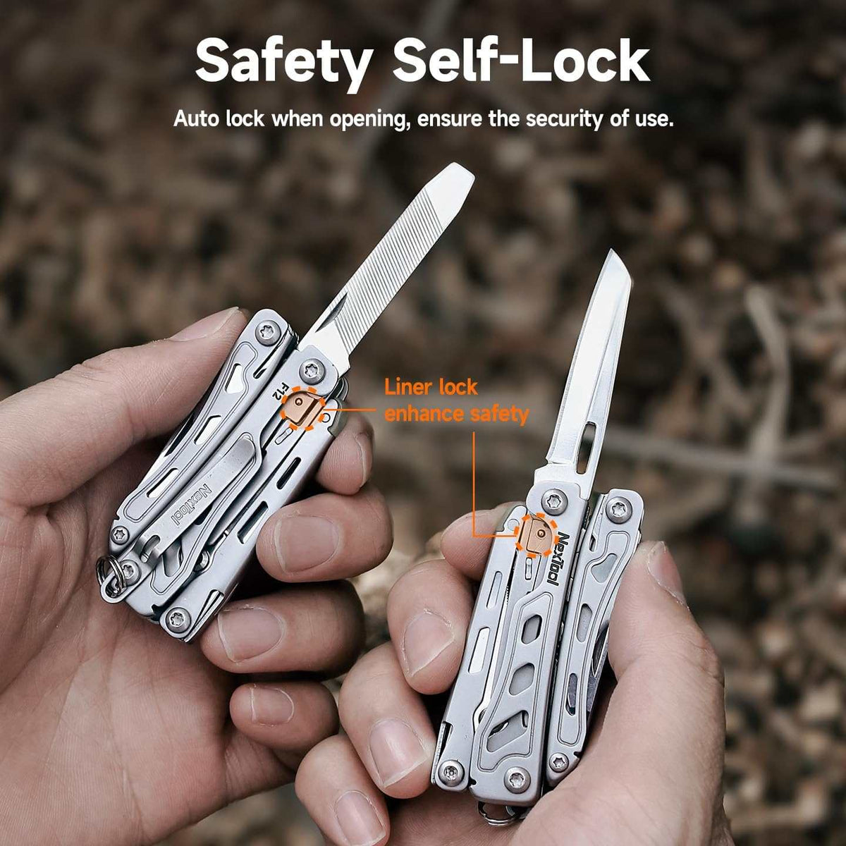 NexTool Mini Flagship F12 Black Stonewashed Compact Multi-Tool with 15 Functions NE20410B