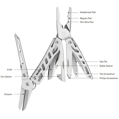 NexTool Mini Flagship Silver Compact Multi-Tool with 10 Functions (Updated version)