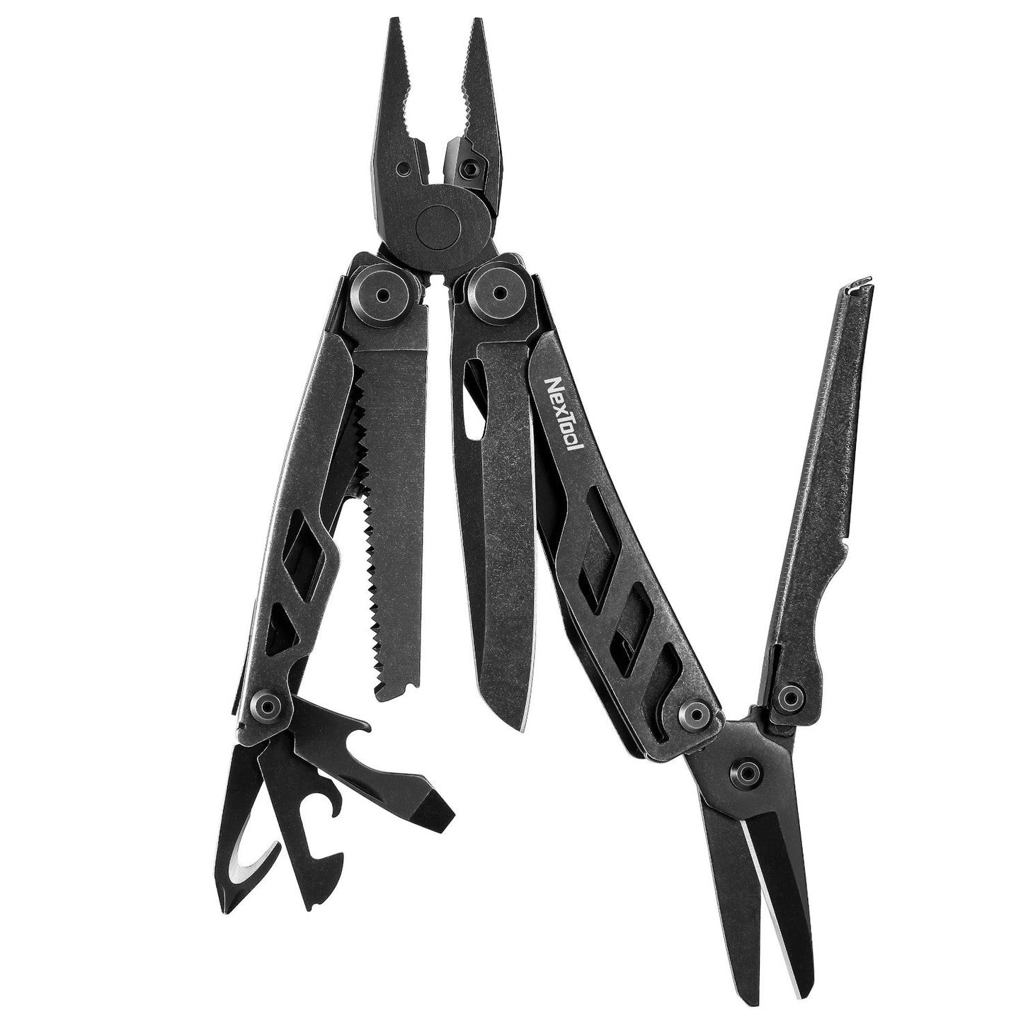 NexTool Flagship Pro Black Stonewashed Multi-Tool 16 Functions with Nylon Pouch
