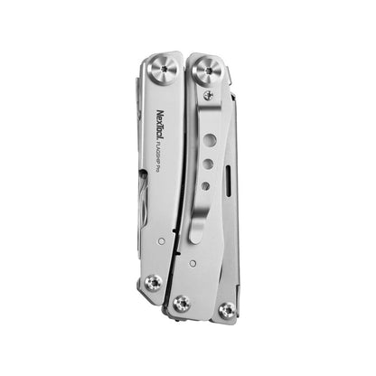 NexTool Flagship Pro Sandblasted Silver Multi-Tool 16 Functions with Nylon Pouch