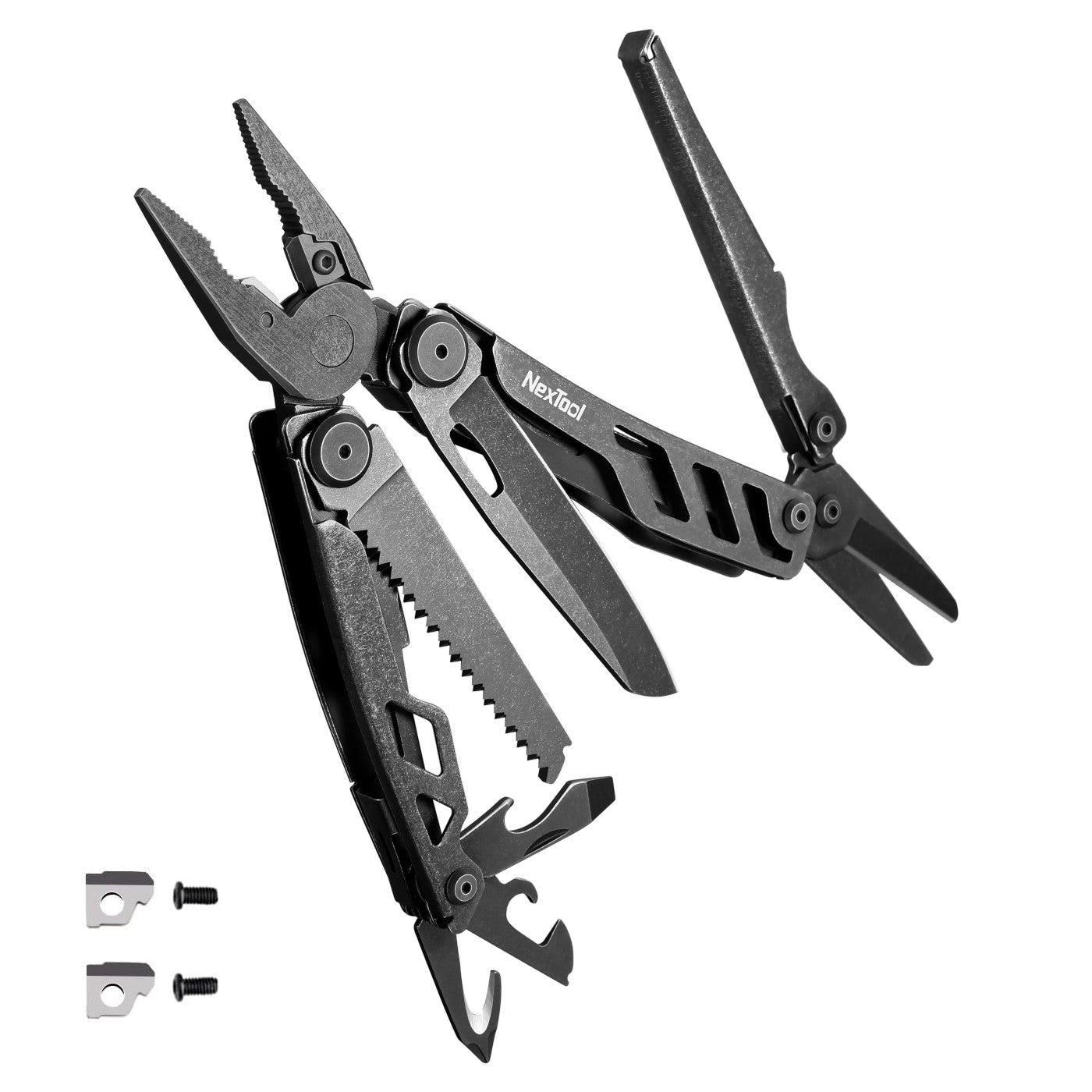 NexTool Flagship Pro Black Stonewashed Multi-Tool 16 Functions with Nylon Pouch